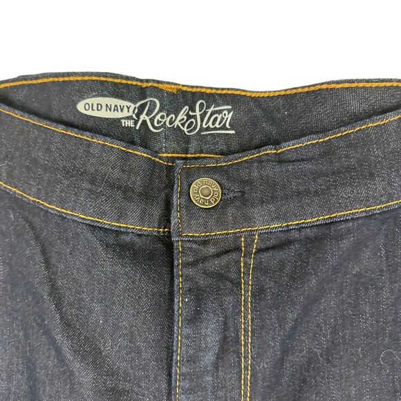 Old Navy Wide Leg Jeans Rockstar Womens‎ Size 26 High Rise Dark Wash 5 Pocket - Picture 5 of 9